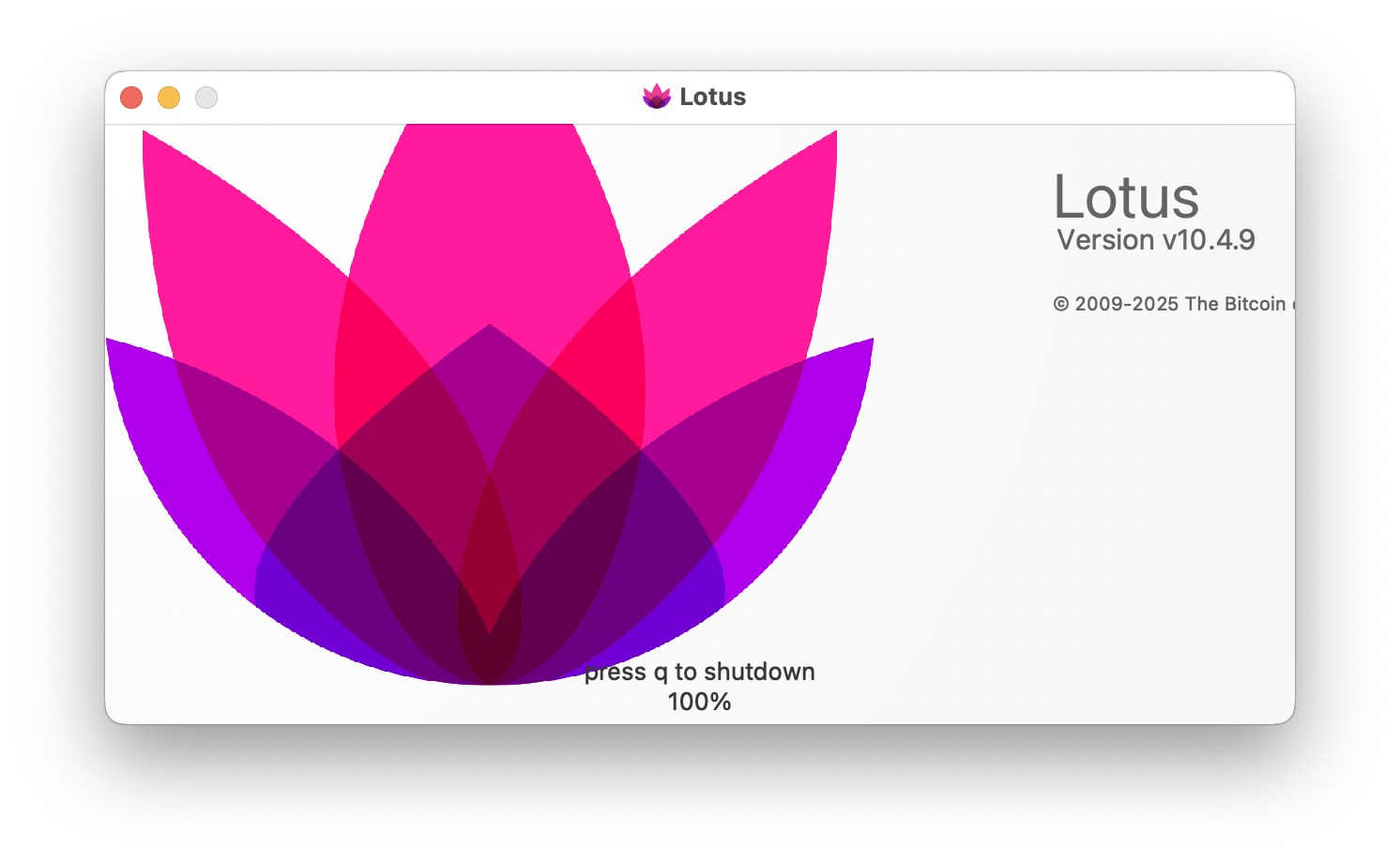 Core Blockchain Software - lotusd screenshot